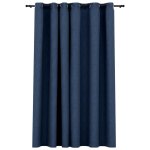 Vidaxl rideau occultant aspect de lin avec ?illets bleu 290x245 cm Vidaxl rideau occultant aspect de lin avec ?illets bleu 290x245 cm