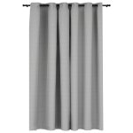Vidaxl rideau occultant aspect de lin avec ?illets gris 290x245 cm Vidaxl rideau occultant aspect de lin avec ?illets gris 290x245 cm