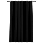 Vidaxl rideau occultant aspect de lin avec ?illets noir 290x245 cm Vidaxl rideau occultant aspect de lin avec ?illets noir 290x245 cm