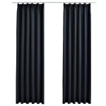 Vidaxl rideaux occultants avec crochets 2 pcs anthracite 140x175 cm
