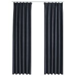 Vidaxl rideaux occultants avec crochets 2 pcs anthracite 140x225 cm