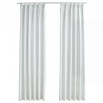 Vidaxl rideaux occultants avec crochets 2 pcs blanc cass 140x225 cm