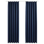 Vidaxl rideaux occultants avec crochets 2 pcs bleu 140x175 cm