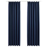Vidaxl rideaux occultants avec crochets 2 pcs bleu 140x225 cm