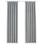 Vidaxl rideaux occultants avec crochets 2 pcs gris 140x175 cm