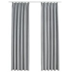 Vidaxl rideaux occultants avec crochets 2 pcs gris 140x225 cm Vidaxl rideaux occultants avec crochets 2 pcs gris 140x225 cm