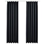 Vidaxl rideaux occultants avec crochets 2 pcs noir 140x225 cm