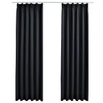 Vidaxl rideaux occultants avec crochets 2 pcs noir 140x245 cm