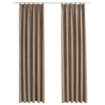Vidaxl rideaux occultants avec crochets 2 pcs taupe 140x245 cm