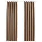 Vidaxl rideaux occultants avec crochets 2 pcs taupe 140x245 cm