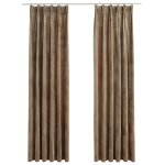 Vidaxl rideaux occultants avec crochets 2 pcs velours beige 140x175 cm