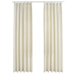 Vidaxl rideaux occultants avec crochets 2 pcs velours crème 140x175 cm Vidaxl rideaux occultants avec crochets 2 pcs velours crème 140x175 cm