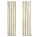 Vidaxl rideaux occultants avec crochets 2 pcs velours cr�me 140x245 cm