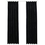 Vidaxl rideaux occultants avec crochets 2 pcs velours noir 140x175 cm