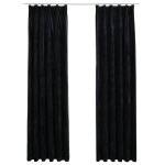 Vidaxl rideaux occultants avec crochets 2 pcs velours noir 140x225 cm