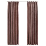 Vidaxl rideau occultant et crochet 2pcs velours rose antique 140x225cm