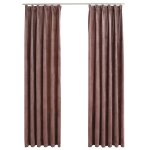 Vidaxl rideau occultant et crochet 2pcs velours rose antique 140x245cm