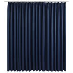 Vidaxl rideau occultant avec crochets bleu 290x245 cm