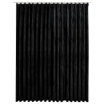 Vidaxl rideau occultant avec crochets velours noir 290x245 cm