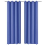 Vidaxl rideau occultant avec ?illets mtalliques 270 x 245 cm bleu
