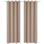 Vidaxl rideau occultant avec ?illets mtalliques 270 x 245 cm crme