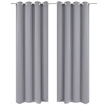 Vidaxl rideau occultant avec ?illets mtalliques 270 x 245 cm gris