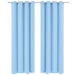 Vidaxl rideau occultant avec ?illets mtalliques 270 x 245 cm turquoise