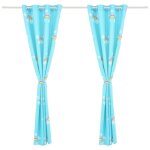 Vidaxl rideau occultant imprim enfant 2pcs 140x240cm arc - en - ciel bleu
