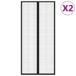 Vidaxl rideaux de porte anti - insectes 2 pcs avec aimants noir 210x90cm