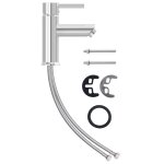 Vidaxl robinet de lavabo de salle de bain finition chrome 130x176 mm