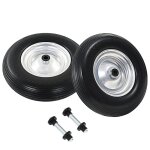 Vidaxl roue de brouette avec axe 2 pcs pu solide 4. 00 - 8 390 mm
