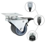 Vidaxl roulettes pivotantes doubles � double frein 4 pcs 50 mm