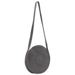 Vidaxl sac  bandoulire rond gris fonc jute fait  la main