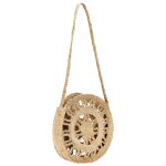 Vidaxl sac  bandoulire rond naturel jute fait  la main creux
