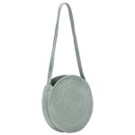 Vidaxl sac  bandoulire rond vert olive jute fait  la main