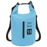 Vidaxl sac sec avec fermeture clair bleu 15 l pvc