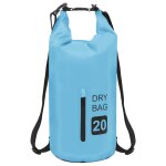 Vidaxl sac sec avec fermeture clair bleu 20 l pvc