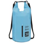 Vidaxl sac sec avec fermeture clair bleu 30 l pvc