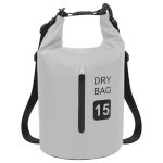 Vidaxl sac sec avec fermeture clair gris 15 l pvc