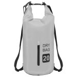 Vidaxl sac sec avec fermeture clair gris 20 l pvc