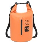 Vidaxl sac sec avec fermeture clair orange 15 l pvc