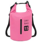 Vidaxl sac sec avec fermeture clair rose 15 l pvc