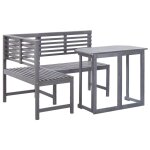 Vidaxl salon d'angle de balcon 2 pcs bois d'acacia solide