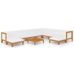 Vidaxl salon de jardin 11 pcs avec coussins bois d'acacia solide