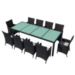 Vidaxl salon de jardin 11 pcs avec coussins rsine tresse noir