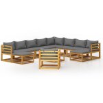 Vidaxl salon de jardin 12 pcs avec coussin bois d'acacia solide