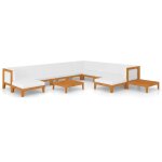 Vidaxl salon de jardin 12 pcs avec coussins bois d'acacia solide