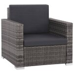 Vidaxl salon de jardin 12 pcs avec coussins rsine tresse gris
