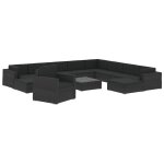 Vidaxl salon de jardin 12 pcs avec coussins r�sine tress�e noir
