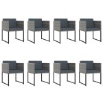 Vidaxl salon de jardin 13 pcs avec coussins résine tressée gris Vidaxl salon de jardin 13 pcs avec coussins résine tressée gris